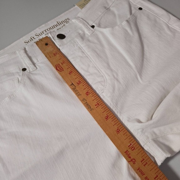 Soft Surroundings Jeans Womens 6T-8T White Triple‎ S Flare Slimming Stretch - Picture 10 of 13